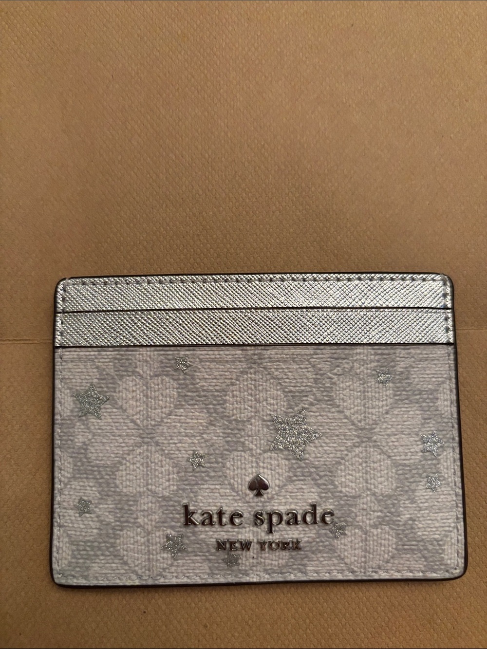 kate spade Silver Glitter Star Card Case